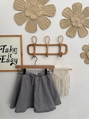 Zara - 9-10y - gray denim skirt